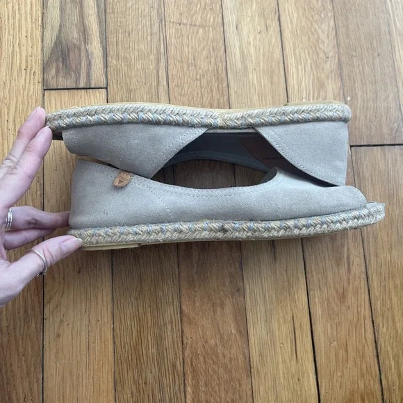 Verbenas Cruz Open Toe Suede Espadrille in Tan Piedra Size 38 Made In Spain - Picture 10 of 13